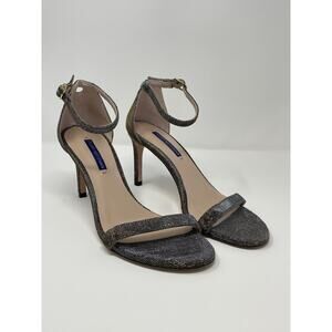 Stuart Weitzman NuNaked Straight Shoes Womens Size 8.5 Gold Nighttime Shimmer